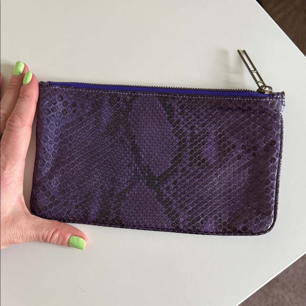 Purple Snakeskin Clutch/Wallet by HAYWARD